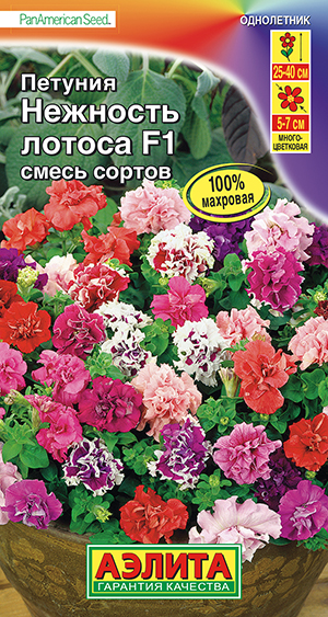 Петуния Нежность лотоса F1 обильноцветущая махровая, смесь сортов Петуния Нежность лотоса F1 обильноцветущая махровая, смесь сортов