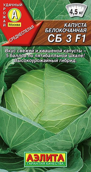 Капуста б/к СБ 3 F1 Капуста б/к СБ 3 F1