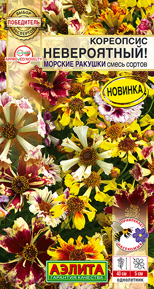 Кореопсис Невероятный! морские ракушки, смесь сортов Кореопсис Невероятный! морские ракушки, смесь сортов