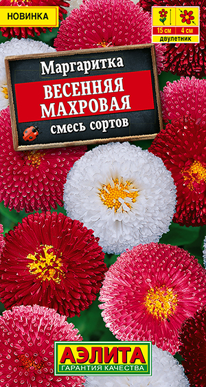 Маргаритка Весенняя махровая, смесь сортов Маргаритка Весенняя махровая, смесь сортов