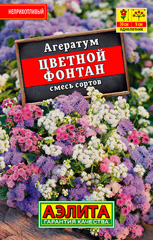Агератум Цветной фонтан, смесь сортов Агератум Цветной фонтан, смесь сортов