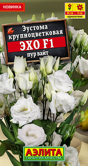Эустома Эхо F1 пур вайт крупноцветковая Эустома Эхо F1 пур вайт крупноцветковая