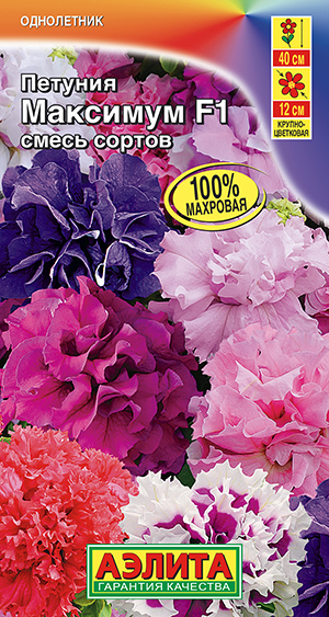 Петуния Максимум F1 крупноцветковая махровая, смесь сортов Петуния Максимум F1 крупноцветковая махровая, смесь сортов