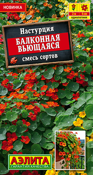 Настурция Балконная вьющаяся, смесь сортов
