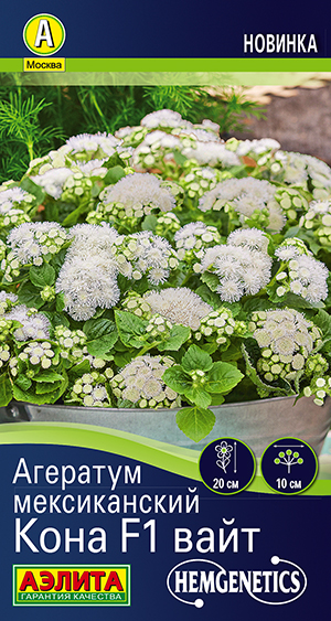 Агератум мексиканский Кона F1 вайт Агератум мексиканский Кона F1 вайт