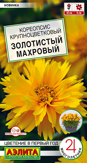 Кореопсис крупноцветковый Золотистый махровый Кореопсис крупноцветковый Золотистый махровый