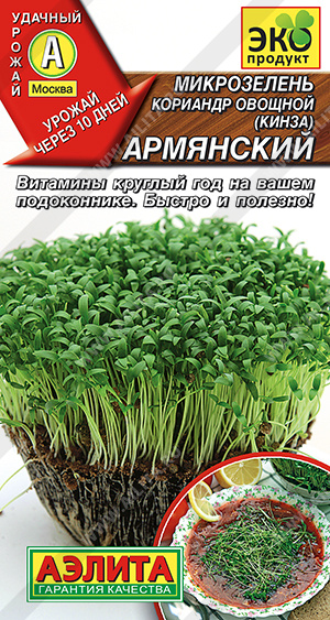 Микрозелень Кориандр овощной (Кинза) Армянский - фото