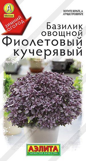 Базилик овощной Фиолетовый кучерявый - фото